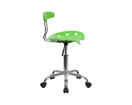 BLNK Elliott Vibrant Chrome Swivel Task Office Chair with Tractor Seat - Apple Green