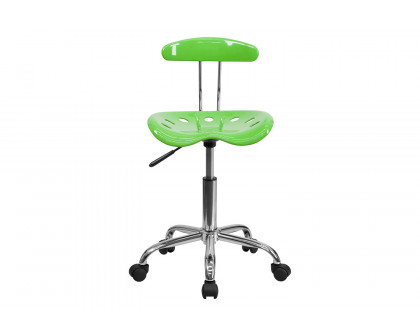 BLNK Elliott Vibrant Chrome Swivel Task Office Chair with Tractor Seat - Apple Green