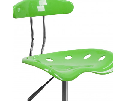 BLNK Elliott Vibrant Chrome Swivel Task Office Chair with Tractor Seat - Apple Green