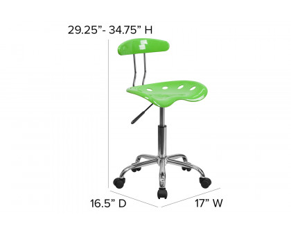 BLNK Elliott Vibrant Chrome Swivel Task Office Chair with Tractor Seat - Apple Green