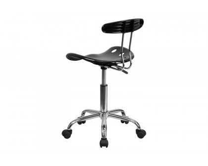 BLNK Elliott Vibrant Chrome Swivel Task Office Chair with Tractor Seat - Black