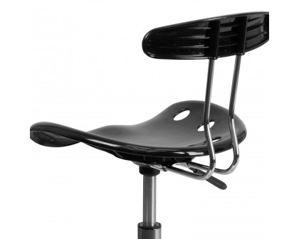 BLNK Elliott Vibrant Chrome Swivel Task Office Chair with Tractor Seat - Black