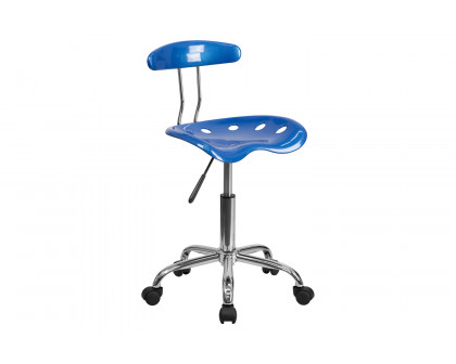 BLNK Elliott Vibrant Chrome Swivel Task Office Chair with Tractor Seat - Bright Blue