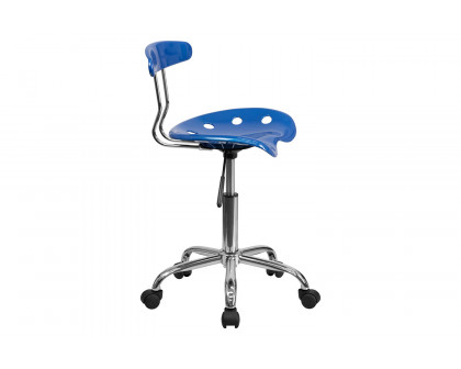 BLNK Elliott Vibrant Chrome Swivel Task Office Chair with Tractor Seat - Bright Blue