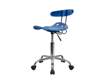 BLNK Elliott Vibrant Chrome Swivel Task Office Chair with Tractor Seat - Bright Blue