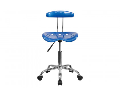 BLNK Elliott Vibrant Chrome Swivel Task Office Chair with Tractor Seat - Bright Blue