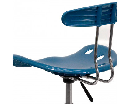 BLNK Elliott Vibrant Chrome Swivel Task Office Chair with Tractor Seat - Bright Blue