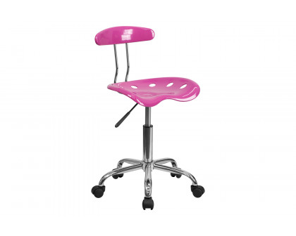 BLNK Elliott Vibrant Chrome Swivel Task Office Chair with Tractor Seat - Candy Heart