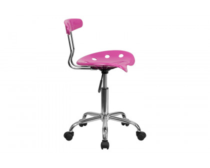 BLNK Elliott Vibrant Chrome Swivel Task Office Chair with Tractor Seat - Candy Heart