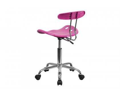 BLNK Elliott Vibrant Chrome Swivel Task Office Chair with Tractor Seat - Candy Heart