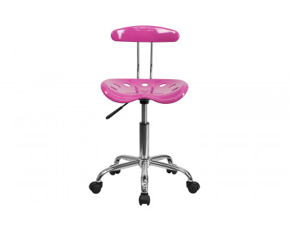 BLNK Elliott Vibrant Chrome Swivel Task Office Chair with Tractor Seat - Candy Heart