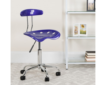 BLNK Elliott Vibrant Chrome Swivel Task Office Chair with Tractor Seat