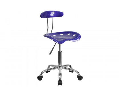 BLNK Elliott Vibrant Chrome Swivel Task Office Chair with Tractor Seat - Deep Blue