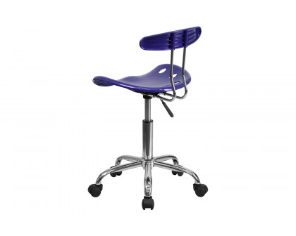 BLNK Elliott Vibrant Chrome Swivel Task Office Chair with Tractor Seat - Deep Blue