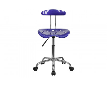 BLNK Elliott Vibrant Chrome Swivel Task Office Chair with Tractor Seat - Deep Blue