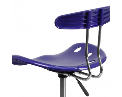 BLNK Elliott Vibrant Chrome Swivel Task Office Chair with Tractor Seat - Deep Blue