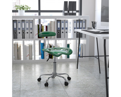 BLNK Elliott Vibrant Chrome Swivel Task Office Chair with Tractor Seat