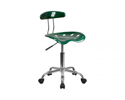 BLNK Elliott Vibrant Chrome Swivel Task Office Chair with Tractor Seat - Green