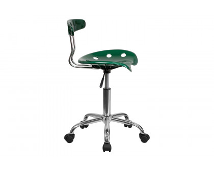 BLNK Elliott Vibrant Chrome Swivel Task Office Chair with Tractor Seat - Green