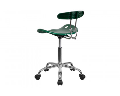 BLNK Elliott Vibrant Chrome Swivel Task Office Chair with Tractor Seat - Green