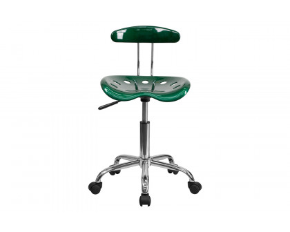 BLNK Elliott Vibrant Chrome Swivel Task Office Chair with Tractor Seat - Green