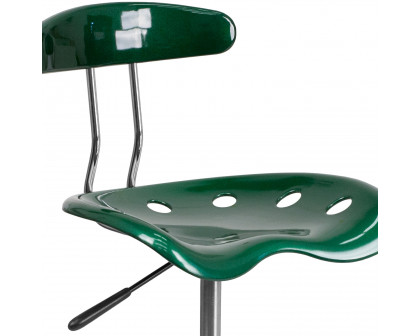 BLNK Elliott Vibrant Chrome Swivel Task Office Chair with Tractor Seat - Green