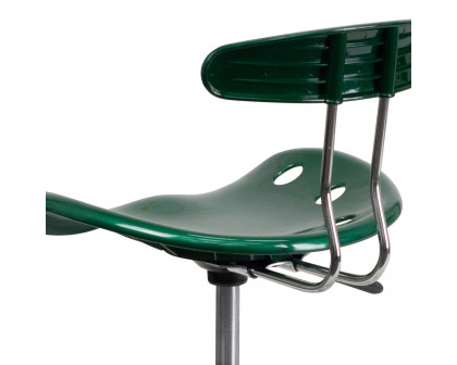 BLNK Elliott Vibrant Chrome Swivel Task Office Chair with Tractor Seat - Green