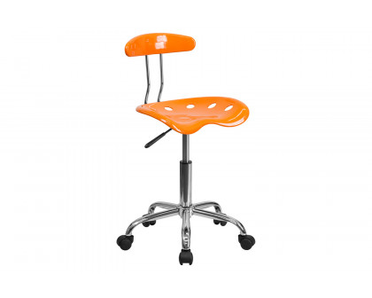 BLNK Elliott Vibrant Chrome Swivel Task Office Chair with Tractor Seat - Orange