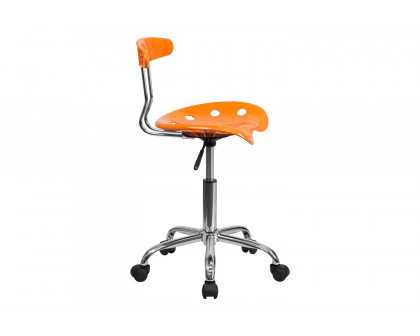 BLNK Elliott Vibrant Chrome Swivel Task Office Chair with Tractor Seat - Orange