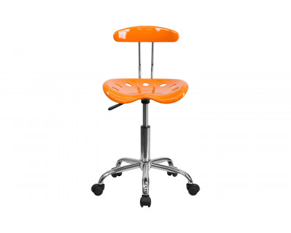 BLNK Elliott Vibrant Chrome Swivel Task Office Chair with Tractor Seat - Orange