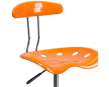 BLNK Elliott Vibrant Chrome Swivel Task Office Chair with Tractor Seat - Orange