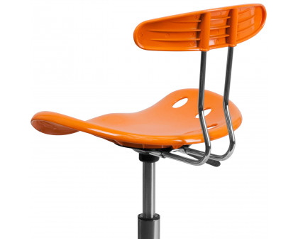 BLNK Elliott Vibrant Chrome Swivel Task Office Chair with Tractor Seat - Orange