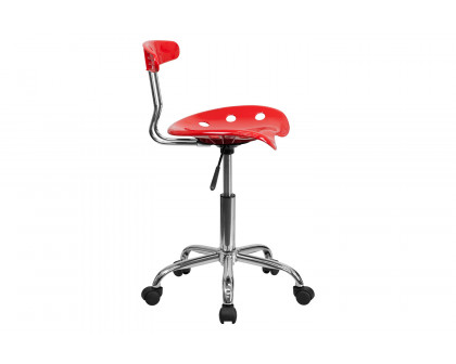 BLNK Elliott Vibrant Chrome Swivel Task Office Chair with Tractor Seat - Red