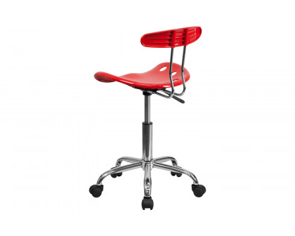 BLNK Elliott Vibrant Chrome Swivel Task Office Chair with Tractor Seat - Red