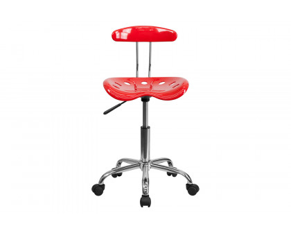 BLNK Elliott Vibrant Chrome Swivel Task Office Chair with Tractor Seat - Red