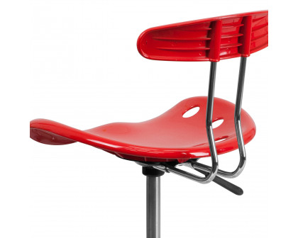 BLNK Elliott Vibrant Chrome Swivel Task Office Chair with Tractor Seat - Red