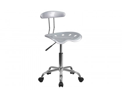 BLNK Elliott Vibrant Chrome Swivel Task Office Chair with Tractor Seat - Silver