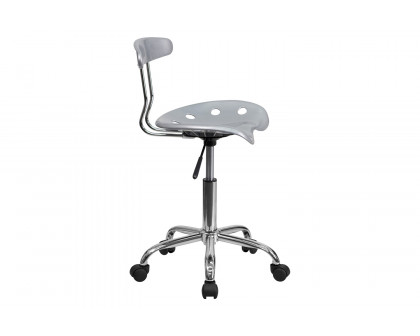 BLNK Elliott Vibrant Chrome Swivel Task Office Chair with Tractor Seat - Silver