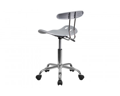 BLNK Elliott Vibrant Chrome Swivel Task Office Chair with Tractor Seat - Silver