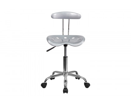 BLNK Elliott Vibrant Chrome Swivel Task Office Chair with Tractor Seat - Silver