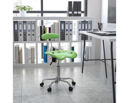 BLNK Elliott Vibrant Chrome Swivel Task Office Chair with Tractor Seat