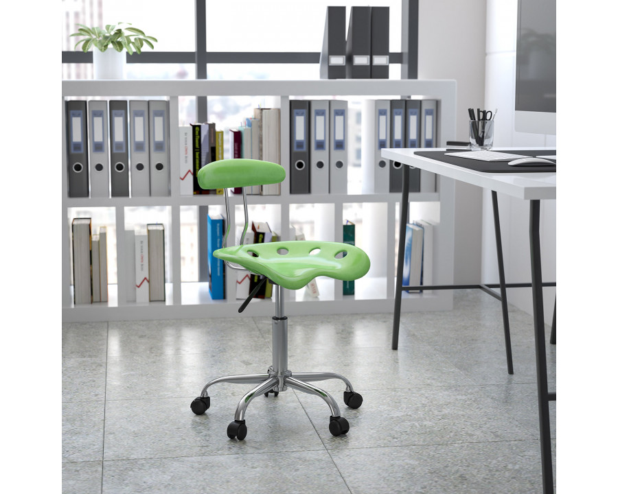 BLNK Elliott Vibrant Chrome Swivel Task Office Chair with Tractor Seat - Spicy Lime