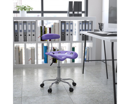 BLNK Elliott Vibrant Chrome Swivel Task Office Chair with Tractor Seat