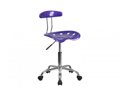 BLNK Elliott Vibrant Chrome Swivel Task Office Chair with Tractor Seat - Violet