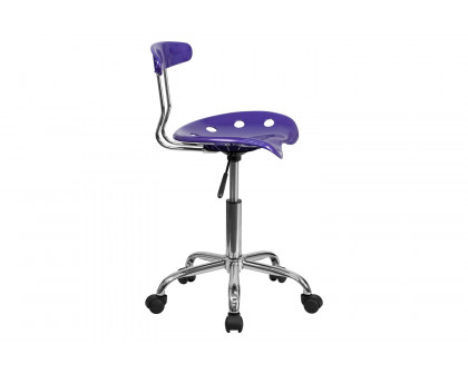 BLNK Elliott Vibrant Chrome Swivel Task Office Chair with Tractor Seat - Violet