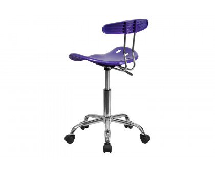 BLNK Elliott Vibrant Chrome Swivel Task Office Chair with Tractor Seat - Violet