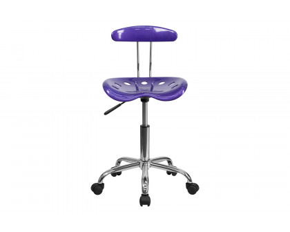 BLNK Elliott Vibrant Chrome Swivel Task Office Chair with Tractor Seat - Violet