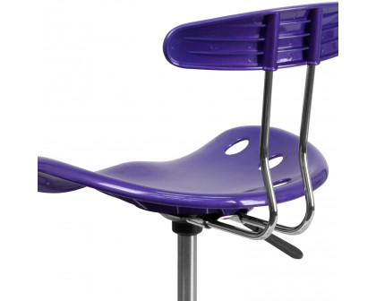 BLNK Elliott Vibrant Chrome Swivel Task Office Chair with Tractor Seat - Violet