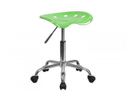 BLNK Taylor Vibrant Chrome Stool with Tractor Seat - Apple Green