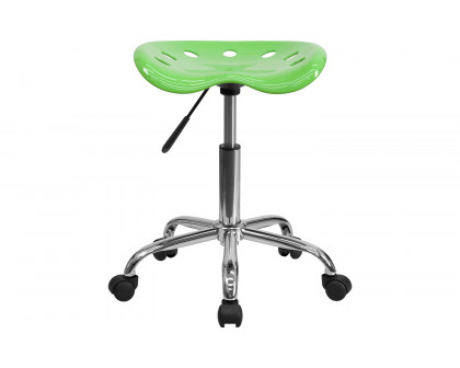 BLNK Taylor Vibrant Chrome Stool with Tractor Seat - Apple Green